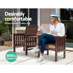 Gardeon Outdoor Garden Bench Loveseat Wooden Table Chairs Patio Furniture Charcoal - Furniture > Outdoor > Outdoor