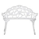 Gardeon Outdoor Garden Bench Seat 100cm Cast Aluminium Outdoor Patio Chair Vintage White - Furniture > Outdoor