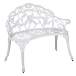 Gardeon Outdoor Garden Bench Seat 100cm Cast Aluminium Outdoor Patio Chair Vintage White - Furniture > Outdoor