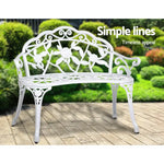 Gardeon Outdoor Garden Bench Seat 100cm Cast Aluminium Outdoor Patio Chair Vintage White - Furniture > Outdoor