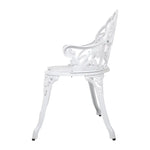 Gardeon Outdoor Garden Bench Seat 100cm Cast Aluminium Outdoor Patio Chair Vintage White - Furniture > Outdoor