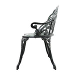 Gardeon Outdoor Garden Bench Seat 100cm Cast Aluminium Patio Chair Vintage Green - Furniture > Outdoor