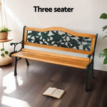 Gardeon Outdoor Garden Bench Seat 126cm Wooden Cast Iron 3 Seater Patio Furniture - Furniture > Outdoor > Outdoor