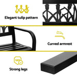 Gardeon Outdoor Garden Bench Seat Outdoor Furniture Steel 2 Seater Park Black - Furniture > Outdoor > Outdoor Benches