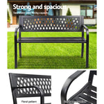 Gardeon Outdoor Garden Bench Seat Steel Outdoor Furniture 2 Seater Park Black - Furniture > Outdoor