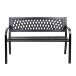 Gardeon Outdoor Garden Bench Seat Steel Outdoor Furniture 2 Seater Park Black - Furniture > Outdoor