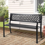 Gardeon Outdoor Garden Bench Seat Steel Outdoor Furniture 2 Seater Park Black - Furniture > Outdoor