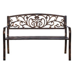 Gardeon Outdoor Garden Bench Seat Steel Outdoor Furniture 3 Seater Park Bronze - Furniture > Outdoor