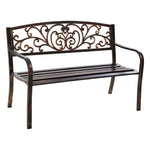 Gardeon Outdoor Garden Bench Seat Steel Outdoor Furniture 3 Seater Park Bronze - Furniture > Outdoor