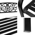 Gardeon Outdoor Garden Bench Seat Steel Outdoor Furniture 3 Seater Park Black - Furniture > Outdoor