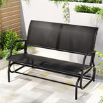 Gardeon Outdoor Garden Bench Seat Swing Glider Rocking 2 Seater Patio Furniture Black - Furniture > Outdoor