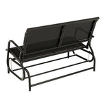 Gardeon Outdoor Garden Bench Seat Swing Glider Rocking 2 Seater Patio Furniture Black - Furniture > Outdoor