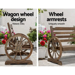 Gardeon Outdoor Garden Bench Wooden 2 Seat Wagon Chair Patio Furniture Teak - Furniture > Outdoor