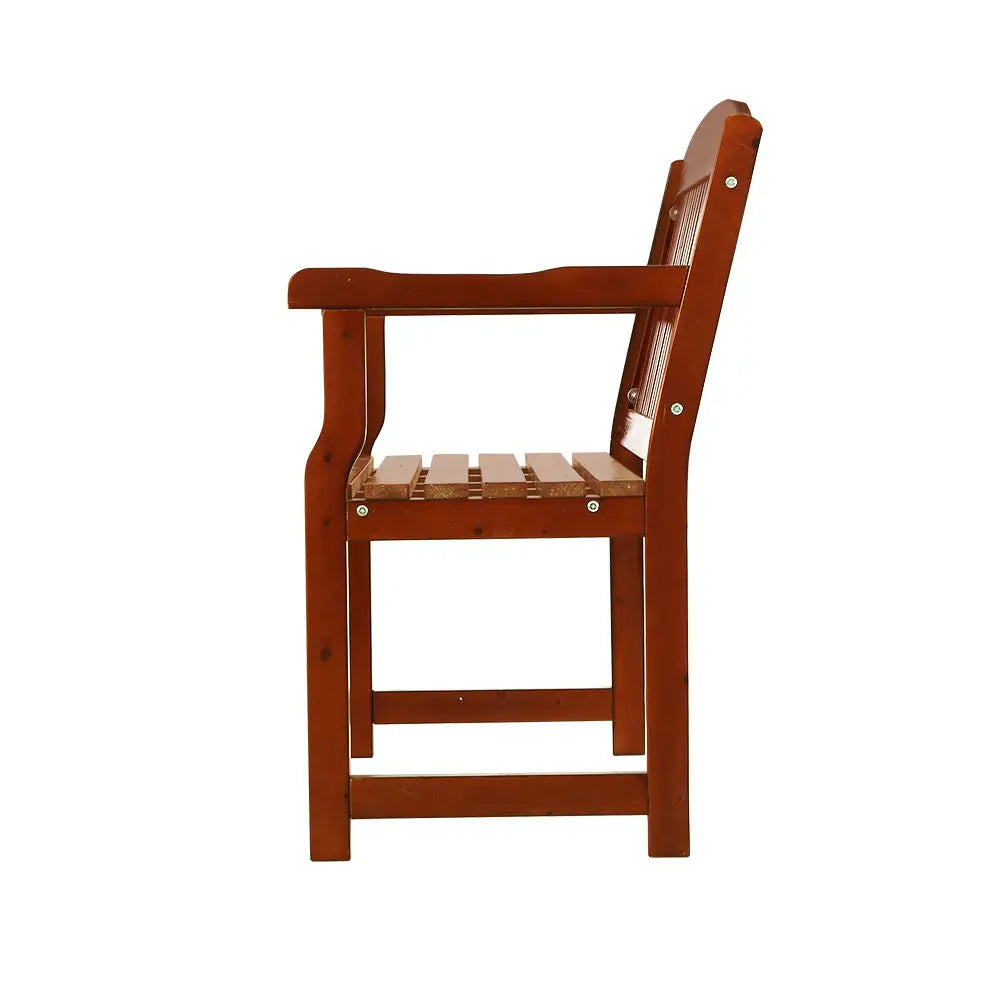 Gardeon Outdoor Garden Bench Wooden 2 Seater Lounge Chair Patio Furniture Brown - Furniture > Outdoor