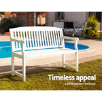 Gardeon Outdoor Garden Bench Wooden 2 Seater Lounge Chair Patio Furniture White - Furniture > Outdoor