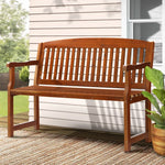 Gardeon Outdoor Garden Bench Wooden 2 Seater Lounge Chair Patio Furniture Brown - Furniture > Outdoor