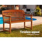 Gardeon Outdoor Garden Bench Wooden 2 Seater Lounge Chair Patio Furniture Brown - Furniture > Outdoor