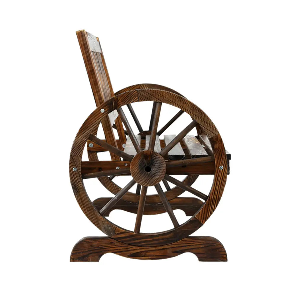 Gardeon Outdoor Garden Bench Wooden 2 Seater Wagon Chair Patio Furniture Brown - Furniture > Outdoor > Outdoor Chairs