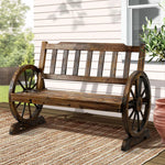 Gardeon Outdoor Garden Bench Wooden 2 Seater Wagon Chair Patio Furniture Brown - Furniture > Outdoor > Outdoor Chairs