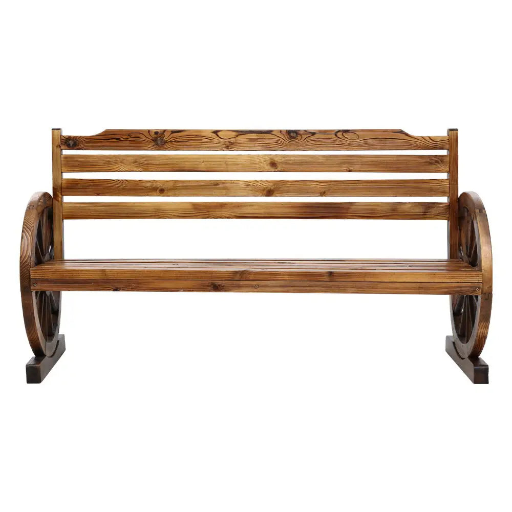 Gardeon Outdoor Garden Bench Wooden 3 Seat Wagon Chair Lounge Patio Furniture - Furniture > Outdoor