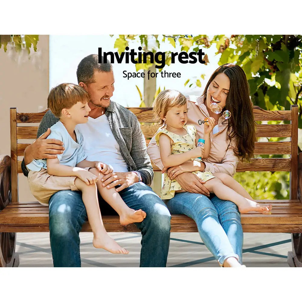 Gardeon Outdoor Garden Bench Wooden 3 Seat Wagon Chair Lounge Patio Furniture - Furniture > Outdoor