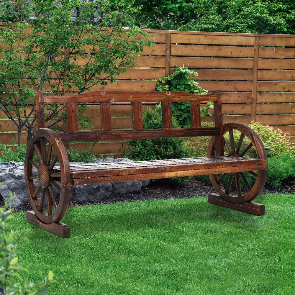 Gardeon Outdoor Garden Bench Wooden 3 Seater Wagon Chair Lounge Patio Furniture - Furniture > Outdoor