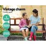 Gardeon Outdoor Garden Bench Wooden 3 Seater Wagon Chair Lounge Patio Furniture - Furniture > Outdoor