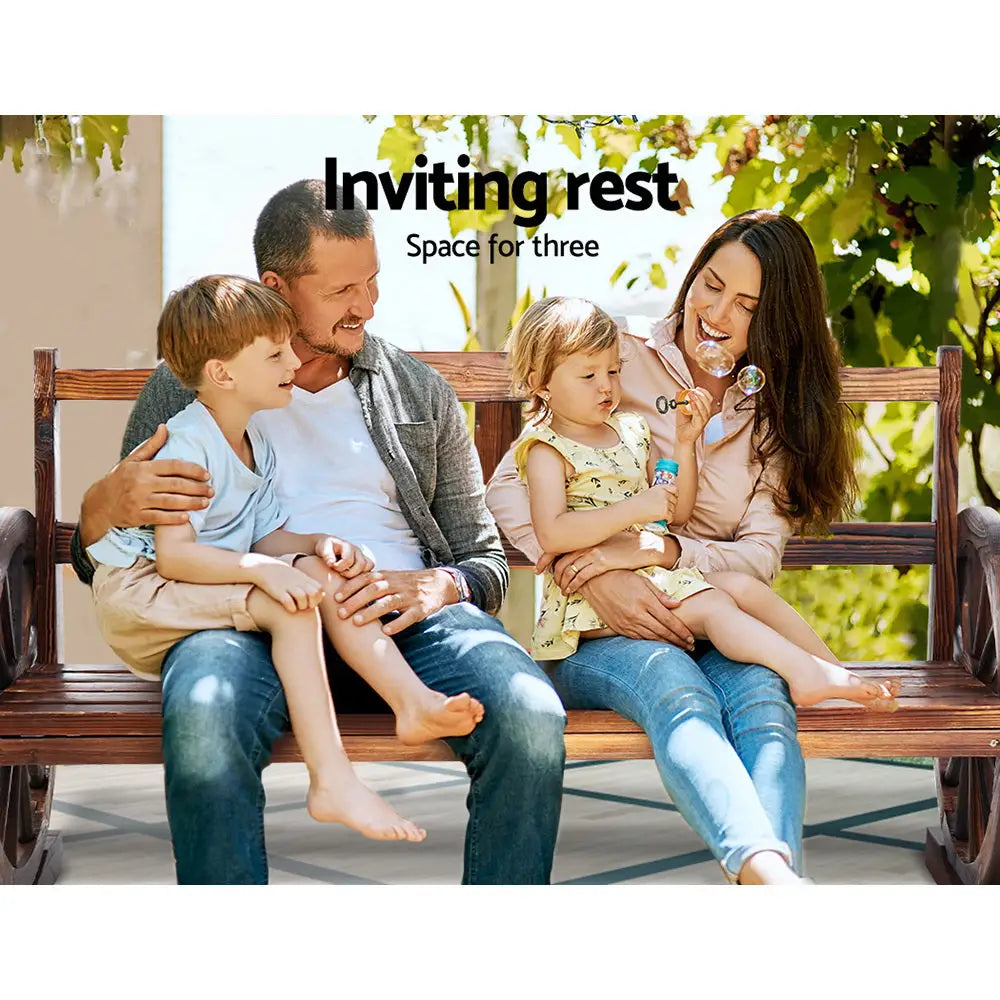 Gardeon Outdoor Garden Bench Wooden 3 Seater Wagon Chair Lounge Patio Furniture - Furniture > Outdoor