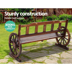 Gardeon Outdoor Garden Bench Wooden 3 Seater Wagon Chair Lounge Patio Furniture - Furniture > Outdoor