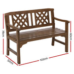 Gardeon Outdoor Garden Bench Wooden Chair 2 Seat Patio Furniture Lounge Natural - Furniture > Outdoor