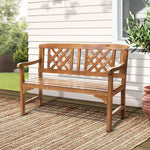 Gardeon Outdoor Garden Bench Wooden Chair 2 Seat Patio Furniture Lounge Natural - Furniture > Outdoor
