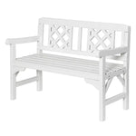 Gardeon Outdoor Garden Bench Wooden Chair 2 Seat Patio Furniture Lounge White - Furniture > Outdoor > Outdoor Chairs