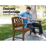 Gardeon Outdoor Garden Bench Wooden Chair 2 Seat Patio Furniture Lounge Natural - Furniture > Outdoor