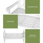 Gardeon Outdoor Garden Bench Wooden Chair 2 Seat Patio Furniture Lounge White - Furniture > Outdoor > Outdoor Chairs