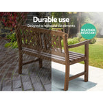 Gardeon Outdoor Garden Bench Wooden Chair 2 Seat Patio Furniture Lounge Natural - Furniture > Outdoor