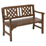 Gardeon Outdoor Garden Bench Wooden Chair 2 Seat Patio Furniture Lounge Natural - Furniture > Outdoor