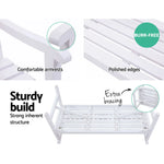 Gardeon Outdoor Garden Bench Wooden Chair 3 Seat Patio Furniture Lounge White - Furniture > Outdoor