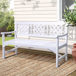 Gardeon Outdoor Garden Bench Wooden Chair 3 Seat Patio Furniture Lounge White - Furniture > Outdoor