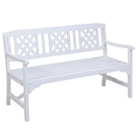 Gardeon Outdoor Garden Bench Wooden Chair 3 Seat Patio Furniture Lounge White - Furniture > Outdoor