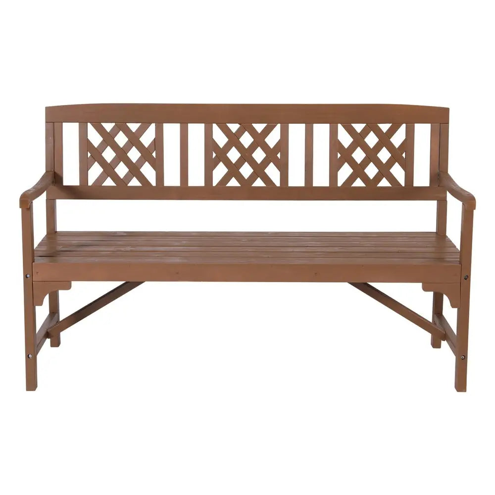Gardeon Outdoor Garden Bench Wooden Chair 3 Seat Patio Furniture Lounge Natural - Furniture > Outdoor > Outdoor Chairs