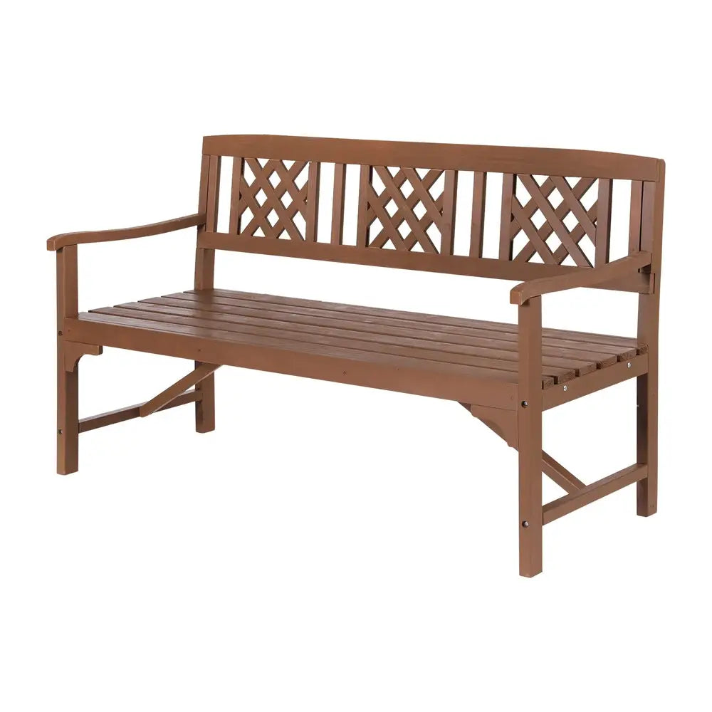 Gardeon Outdoor Garden Bench Wooden Chair 3 Seat Patio Furniture Lounge Natural - Furniture > Outdoor > Outdoor Chairs