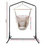Gardeon Outdoor Hammock Chair with Stand Hanging Hammock with Pillow Cream - Furniture > Outdoor