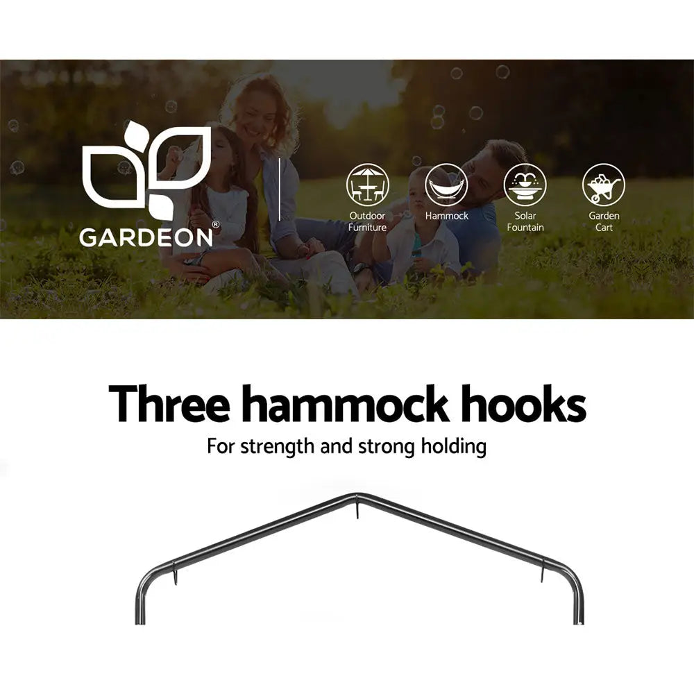 Gardeon Outdoor Hammock Chair with Stand Swing Hanging Hammock Garden Cream - Furniture > Outdoor
