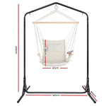 Gardeon Outdoor Hammock Chair with Stand Swing Hanging Hammock Garden Cream - Furniture > Outdoor