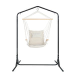 Gardeon Outdoor Hammock Chair with Stand Swing Hanging Hammock Garden Cream - Furniture > Outdoor
