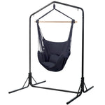Gardeon Outdoor Hammock Chair with Stand Swing Hanging Hammock with Pillow Grey - Furniture > Outdoor