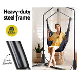 Gardeon Outdoor Hammock Chair with Stand Swing Hanging Hammock with Pillow Grey - Furniture > Outdoor
