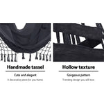 Gardeon Outdoor Hammock Chair with Stand Tassel Hanging Rope Hammocks Grey - Furniture > Outdoor