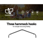 Gardeon Outdoor Hammock Chair with Stand Tassel Hanging Rope Hammocks Grey - Furniture > Outdoor