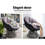 Gardeon Outdoor Lounge Setting Furniture Wicker Papasan Chairs Table Patio Black - Furniture > Outdoor